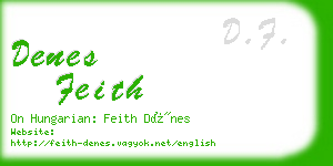 denes feith business card